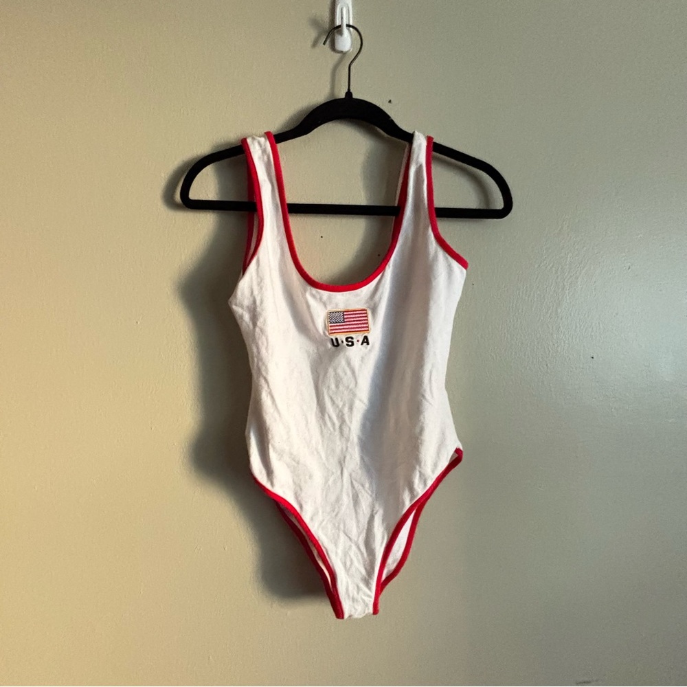 Forever 21 White and Red Swimsuit